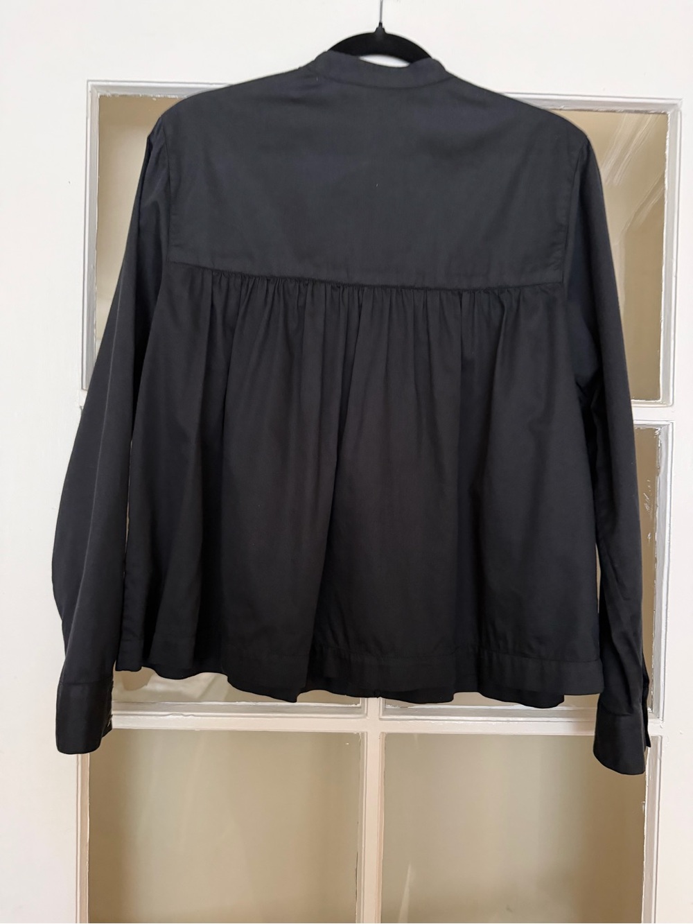 Mara Hoffman Black Gathered Yoke Button-Down Shirt - Picture 4 of 4